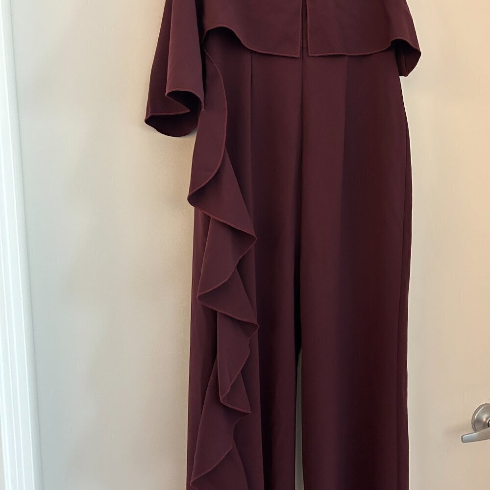 Alexis Kendall Ruffle Strapless Jumpsuit in Plum Size S NWT - Picture 7 of 11
